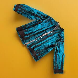 Reversible Quilted Paisley Vera Bradley Style Coat / Wide Cuffs